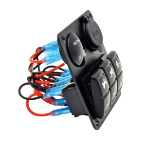 Panou cu 3 comutatoare 12V LED, 2 port USB Ore4x4 - Img 3
