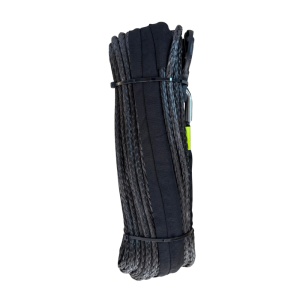 Plasmă (cablu) sintetică troliu 8mm x 30m, 6700 kg, cu cârlig, negru Emd4x4