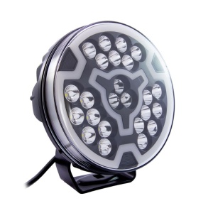 Proiector LED Freedom Maximum Position 7″, 102W, 9761 lm, rază 313 m, 5700K, fascicul optimizat, lumină de poziție alb și galben, lumină laterală, fază lungă, lentilă clară, suport oțel inoxidabil, rezistent la apă și praf (IP6K9K), Strands