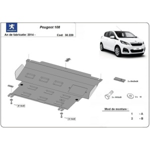 Scut auto metalic Peugeot 108, Toyota Aygo AB40 2014 - 2022