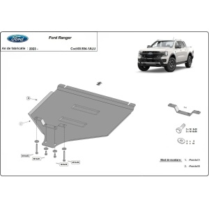 Scut cutie de viteză din aluminiu Ford Ranger (2023-2026) 3 mm Scut Protection - Img 2