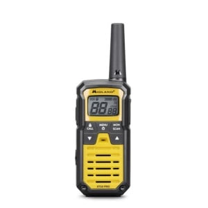 Vedere frontală a stației Midland XT50 PRO, cu ecranul digital și butoanele de control principale.