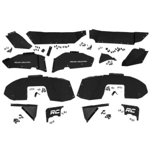 Set protectii interioare aripi fata si spate pentru Jeep Wrangler JL / 4XE (2018-prezent), constructie din otel, Rough Country