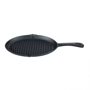 Tigaie mini grătar din fontă 36 x 17 cm, mâner detașabil, Perfect Home