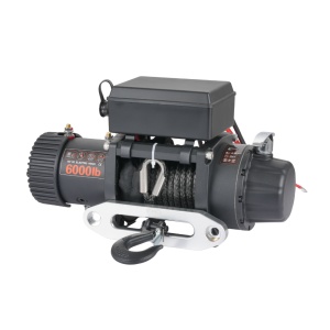 Troliu electric auto EMD Winch 6000lbs (2722kg), 12V, cablu sintetic, 15m, raport 173:1