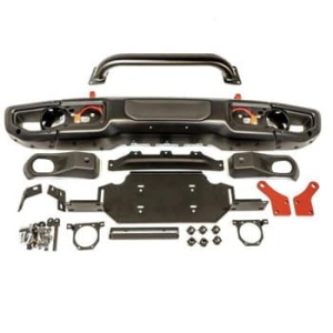 Bara fata Jeep Wrangler JL, Gladiator JT otel cu placa troliu si bullbar OFD
