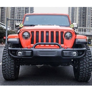 Bara fata Jeep Wrangler JL, Gladiator JT otel cu placa troliu si bullbar OFD