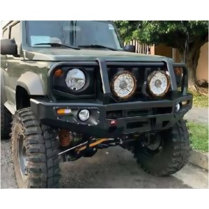 Bară față metalică cu bullbar pentru Suzuki Jimny JB74 (2018-2025) pregătire troliu ORE4x4 - Img 3