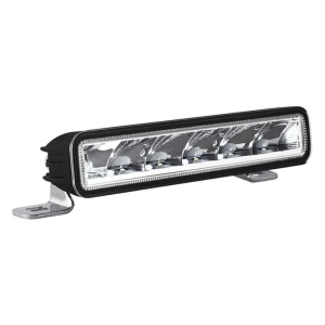 Prim-plan al barei LED Osram SX180-SP, arătând lentilele și suporturile de montaj.