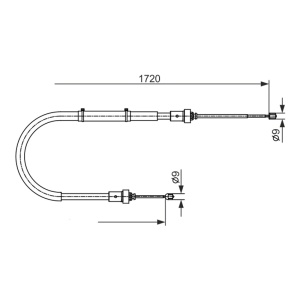 Cablu frână de mână Dacia Duster (2010-2024) spate stânga/dreapta 1720mm Bosch - Img 5