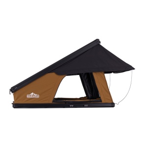 Cort de acoperiș auto, 2 persoane, Hard Top Aluminiu, 210 x 130 cm, 92 kg, Port încălzire Webasto, Bandă LED și Saltea Premium 7 cm cu strat anti-condens - Overlander Armor Top 2.0 Sahara