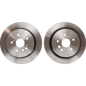 Vedere de sus a două discuri de frână TRW 303mm pentru Toyota RAV 4 II, Toyota RAV 4 II (2000-2005).