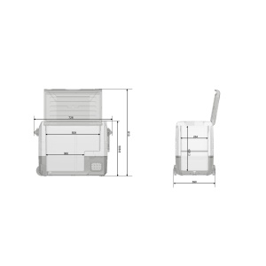 Frigider auto portabil cu roti 46.7 L, cu compresor, alimentare 12V/24V/220V, Bluetooth, control digital, -20°C +20°C EMD4x4