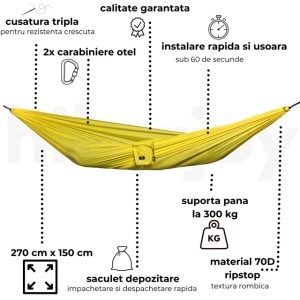Hamac hikerjoy PRO galben,