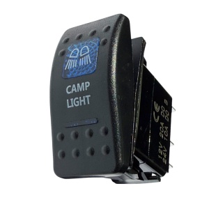 Întrerupător tip Carling pornit/oprit universal 12V/24V pentru lumină de campare, iluminare LED albastră, ORE4x4