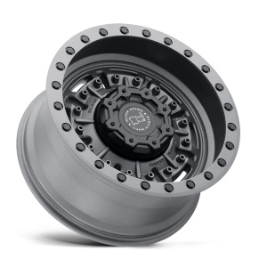 Jantă aliaj R17 9.5J 5x127 ET-18 Jeep Wrangler JK Textured Matte Gunmetal Abrams Black Rhino - Img 2