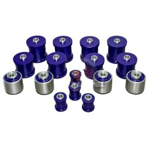 Kit bucse Suzuki Jimny (1998-2018) Excentrice Poliuretan Albastre 85 ShA cu bucse caster metalice Elast-Pol