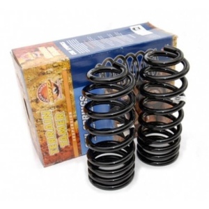 Vedere frontală a arcurilor elicoidale Terrain Tamer +5cm, cu ambalajul specific pentru suspensii.