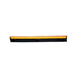 Lampă poziție laterală LED galben Freedom Dark Line 250x24,5x15,5 mm, 6,5W / 6W, 12–24V, cablu 400 mm, policarbonat negru, lentilă închisă, rezistent la apă și praf (IP6K9K), Strands