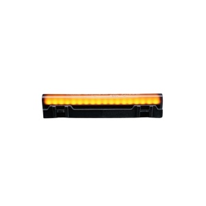 Lampă poziție laterală LED galben Freedom Dark Line, 3,5W / 3W, 12–24V, cablu 400 mm, policarbonat negru, lentilă închisă, 125x24,5x15,5 mm, rezistent la apă și praf (IP6K9K), Strands