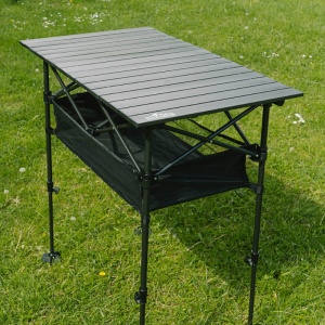 Masa camping ajustabila cu husă, negru, Overlander