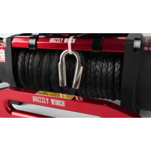 Pachet troliu electric Grizzly Winch 13000lbs (5897kg) + suport troliu universal, 12V, cablu sintetic 25m, raport 150:1