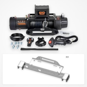 Pachet troliu Mitsubishi L200 (2006-2015): troliu electric EMD Winch 13000 lbs cablu sintetic și suport troliu dedicat