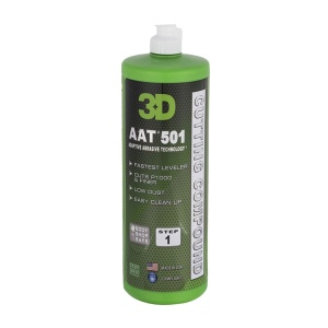 Pasta polish abraziva 3D AAT 501 Cutting Compound, Tehnologie Abrazivă Adaptativă, corectează zgârieturi adânci, urme șlefuire P1000, oxidare, pete de apă, 946 ml, 3DProducts