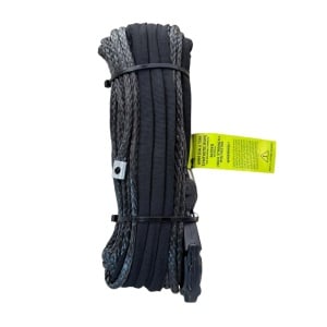 Plasmă (cablu) sintetică troliu 6mm x 15m, 3600 kg, cu cârlig, negru Emd4x4