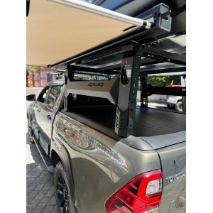 Rollbar Universal Pick-Up mountain top pentru corturi de acoperiș si accesorii overlanding, cu proiectoare incluse, negru, AQM4WD S75