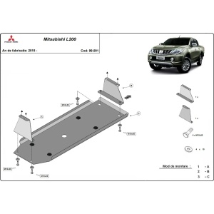 Scut rezervor Mitsubishi L200 (2015-2026) otel 2mm Scut Protection - Img 2
