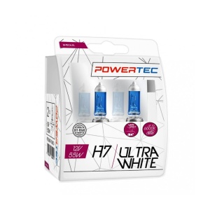 Set 2 becuri halogen H7 12V 55W 5000K Ultra White M-Tech