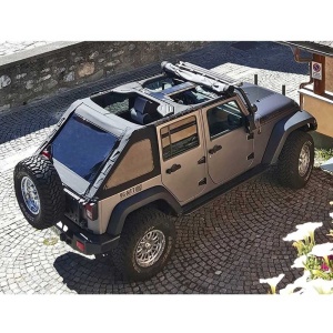 Soft top complet Fastback Jeep Wrangler JL și 4XE (2018-prezent) finisaj Black Diamond Suntop - Img 4