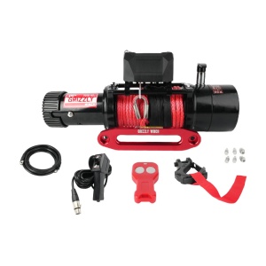 Troliu Grizzly Winch 12000lbs (5454kg) 12V Cablu sintetic 24m Raport 72.5:1