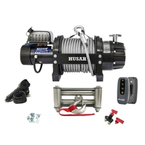 Troliu Husar Winch 26000lbs (11793kg) 24V Cablu de Oțel 26.5m