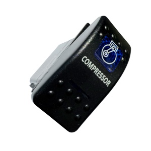 Buton tip Carling pornit/oprit pentru compresor, 12V/24V, iluminare LED albastră, ORE4x4