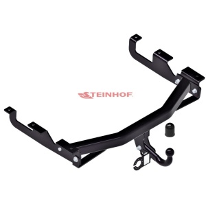 Vedere a cârligului de remorcare Steinhof pentru Jeep Grand Cherokee WJ, cu capac de protecție inclus.