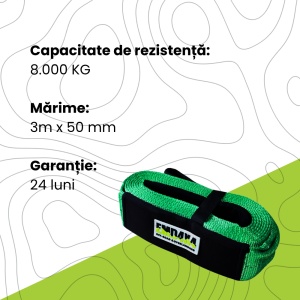 Schemă tehnică cu specificațiile chingi de recuperare.