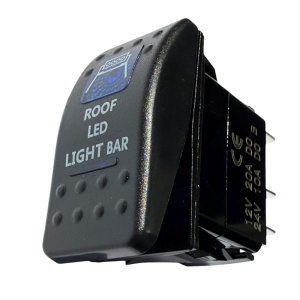 Comutator tip Carling pornit/oprit 12V/24V pentru bară LED de plafon, iluminare LED albastră, ORE4x4 - Img 2
