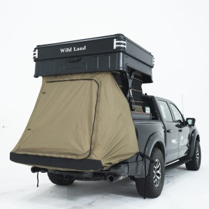 Cort de acoperis auto 2-3 persoane, cu două niveluri, compatibil cu autovehicule tip pick-up, acționare automată, Wingman Wild Land
