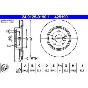 Disc frână față Suzuki Grand Vitara (2005-2015) Ø294,5 mm ATE - Img 3