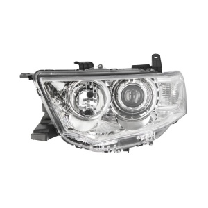 Far stânga Mitsubishi L200 (2005-2015), bec H11/HB3, fundal cromat, reglaj electric, semnalizare portocalie, Depo
