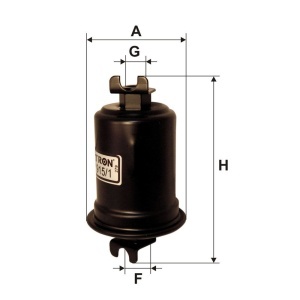 Schiță tehnică a filtrului de combustibil Filtron PP 915/1 cu dimensiuni, pentru Suzuki Samurai (1988-2004).
