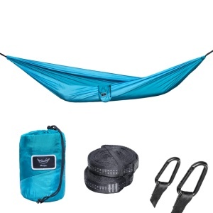 Hamac camping hikerjoy turcoaz, nylon parașută 210T, capacitate 225 kg, hikerjoy