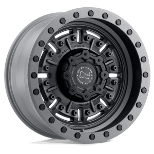 Jantă aliaj R17 9.5J 5x127 ET-18 Jeep Wrangler JK Textured Matte Gunmetal Abrams Black Rhino - Img 1