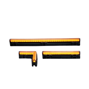 Lampă poziție laterală LED galben Freedom Dark Line 250x24,5x15,5 mm, 6,5W / 6W, 12–24V, cablu 400 mm, policarbonat negru, lentilă închisă, rezistent la apă și praf (IP6K9K), Strands