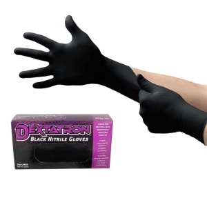 Mănuși nitril, fără pudră, negre, DEXTATRON, 100 bucăți, M, 3DProducts