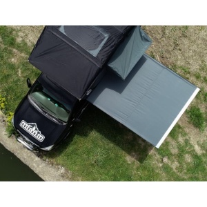 Marchiză auto 2×2,5 m, poliester 600D, impermeabilă PU2000, cu stâlpi incluși, Overlander