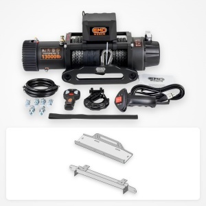 Pachet troliu Ford Ranger (2010-2023): troliu electric EMD Winch 13000 lbs cablu sintetic și suport troliu dedicat