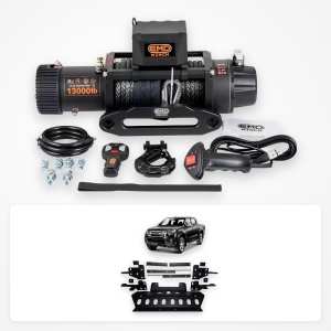Pachet troliu Isuzu D-Max (2012-2018): troliu electric EMD Winch 13000 lbs cablu sintetic și suport troliu dedicat